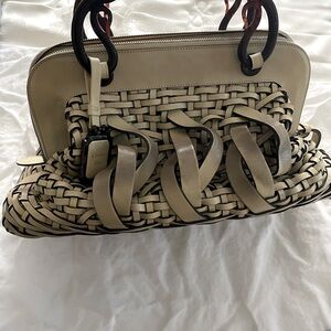 Vintage 1947 Christian Dior Limited Edition Leather Samurai  Amour Woven bag